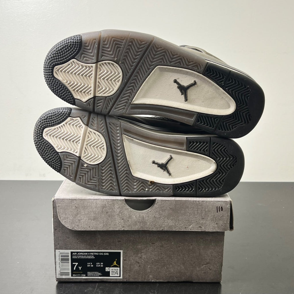 Jordan 4 Retro Cave Stone (GS) 7Y (Lightly Worn Pre-Owned)JordanCave Stone/Black/Moon Particle - Image 6
