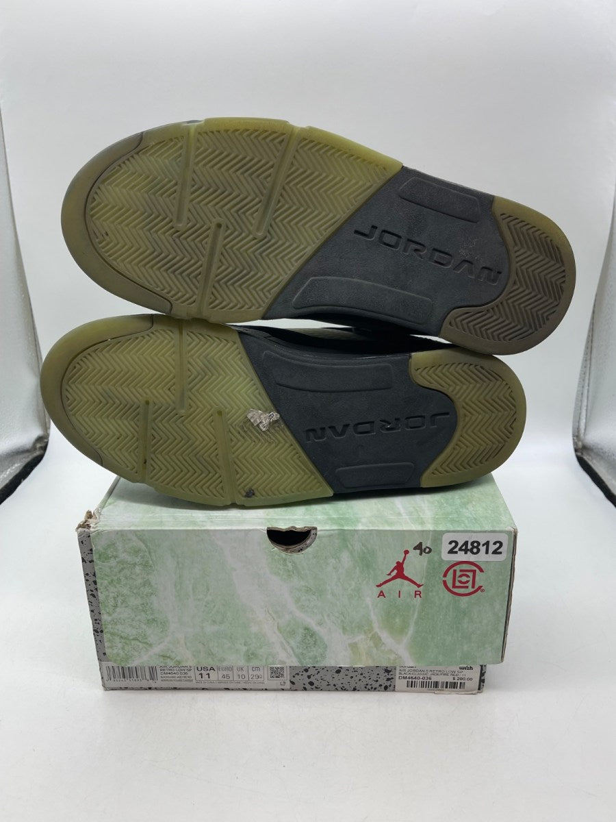 Jordan 5 Retro Low CLOT Jade 11 (Moderately Worn Pre-Owned)JordanBlack/Classic Jade-Fire Red-Metallic Silver - Image 7