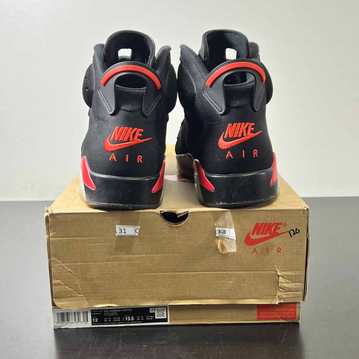 Jordan 6 Retro Infrared Salesman 12 (Lightly Worn Pre-Owned)JordanBlack/Infrared - Image 4