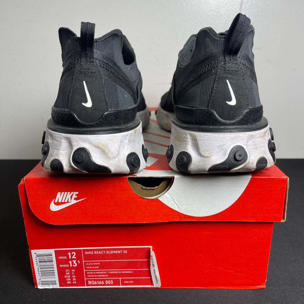 Nike React Element 55 Black White (Size 12) - aux