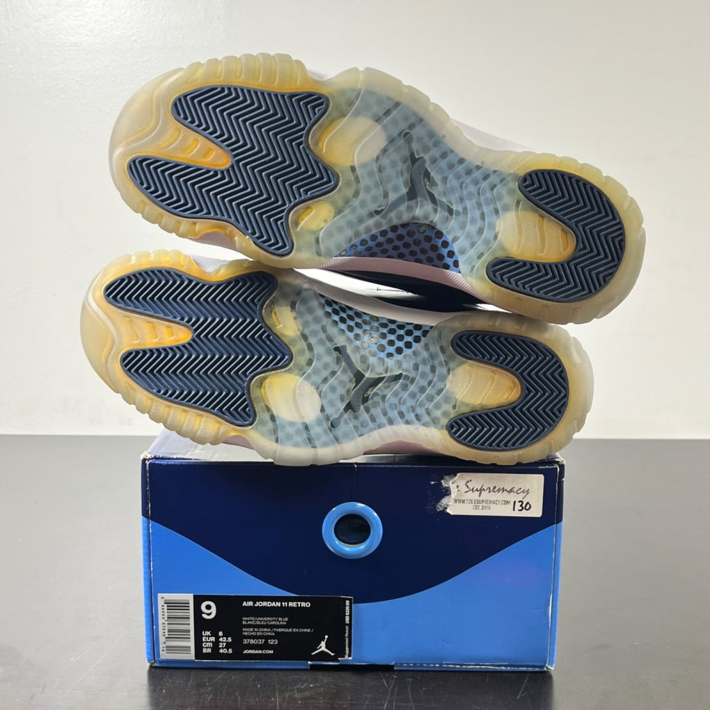 Jordan 11 Retro UNC Win Like 82 9 (Lightly Worn Pre-Owned)JordanWhite/University Blue-Midnight Navy - Image 6