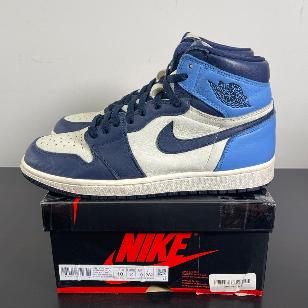 Jordan 1 Retro High Obsidian 10 (Moderately Worn Pre-Owned)JordanSail/Obsidian-University Blue - Image 3