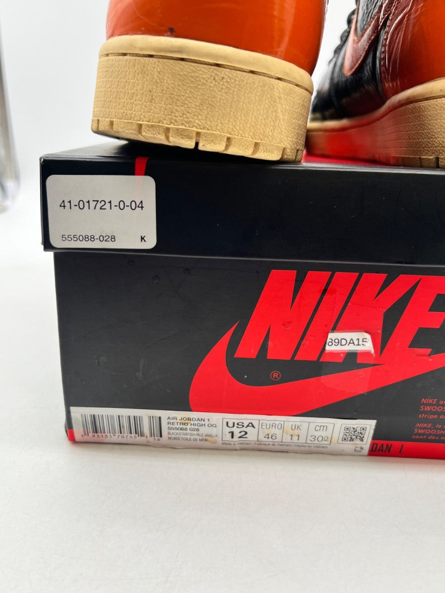 Jordan 1 Retro High Shattered Backboard 3.0 12 (Moderately Worn Pre-Owned)JordanBlack/Pale Vanilla-Starfish - Image 3