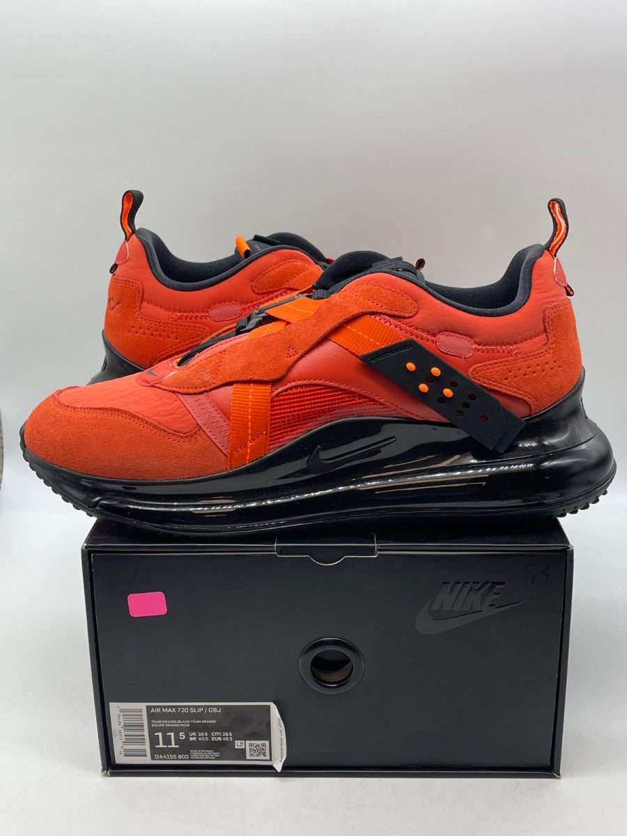 Nike Air Max 720 Slip OBJ Team Orange 11.5 (Moderately Worn Pre-Owned)NikeTeam Orange/Black-Team Orange - Image 1