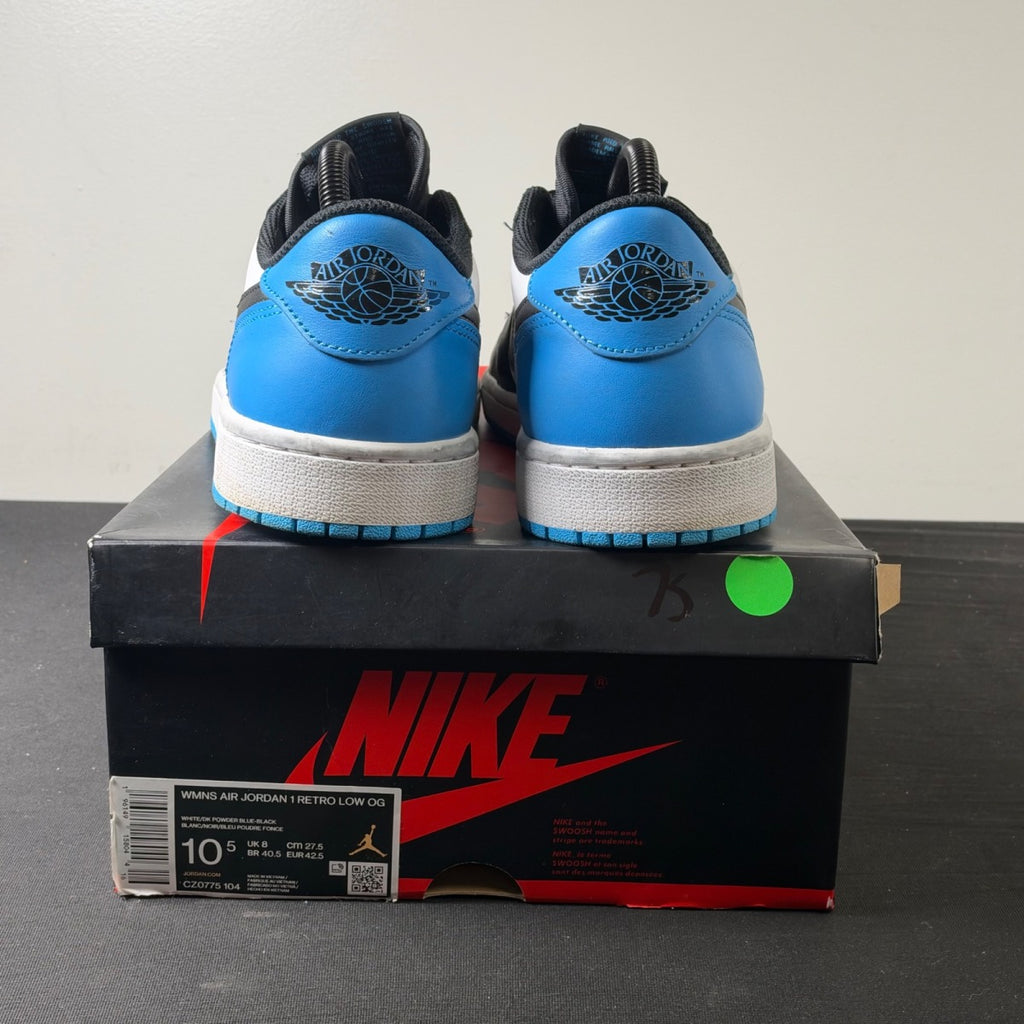 Jordan 1 Retro Low OG Black Dark Powder Blue (Women's) (Size 10.5W) - Image 4