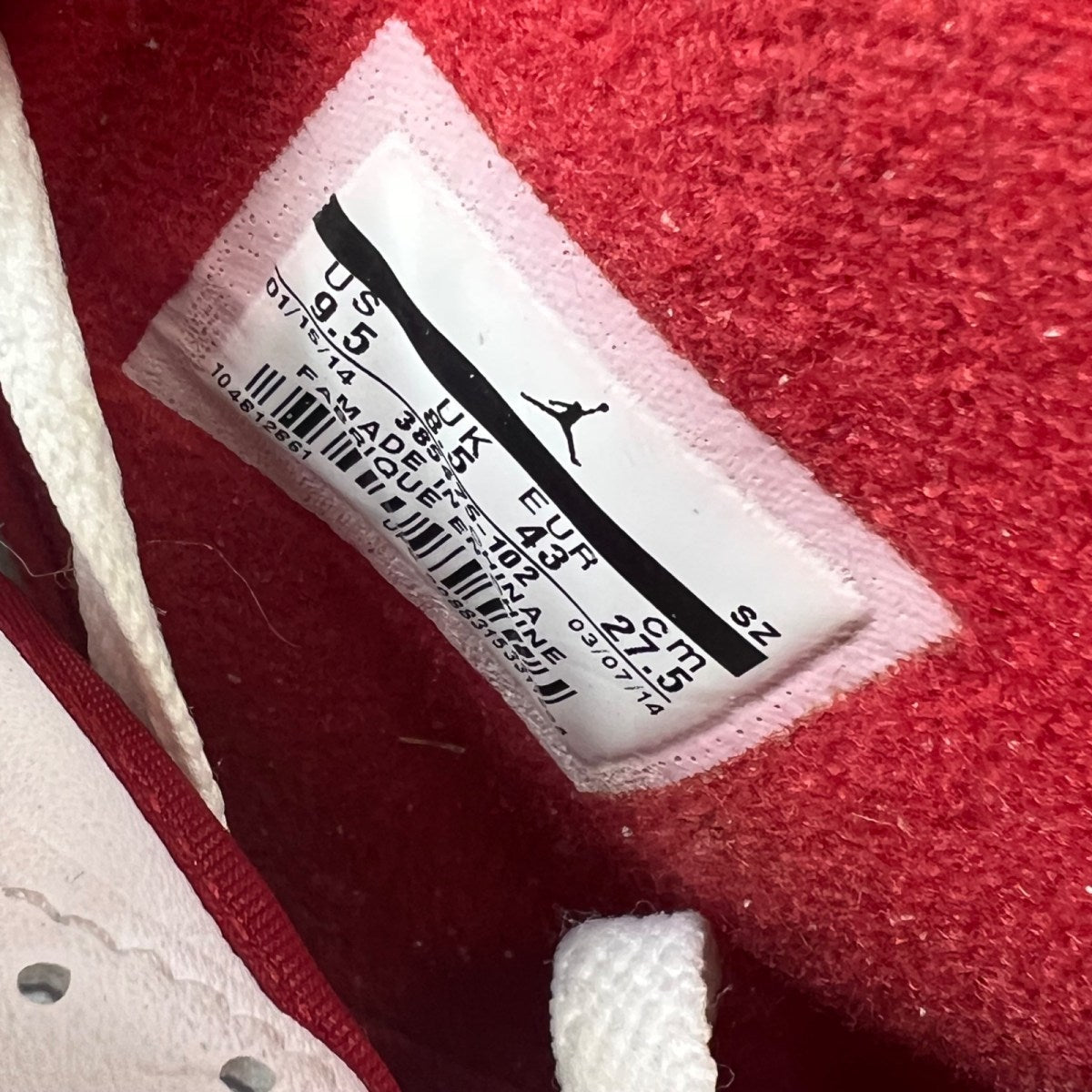 Jordan 2 Retro White Red (2014) 9.5 (Lightly Worn Pre-Owned)JordanWhite/Black-Varsity Red-Cement Grey - Image 6