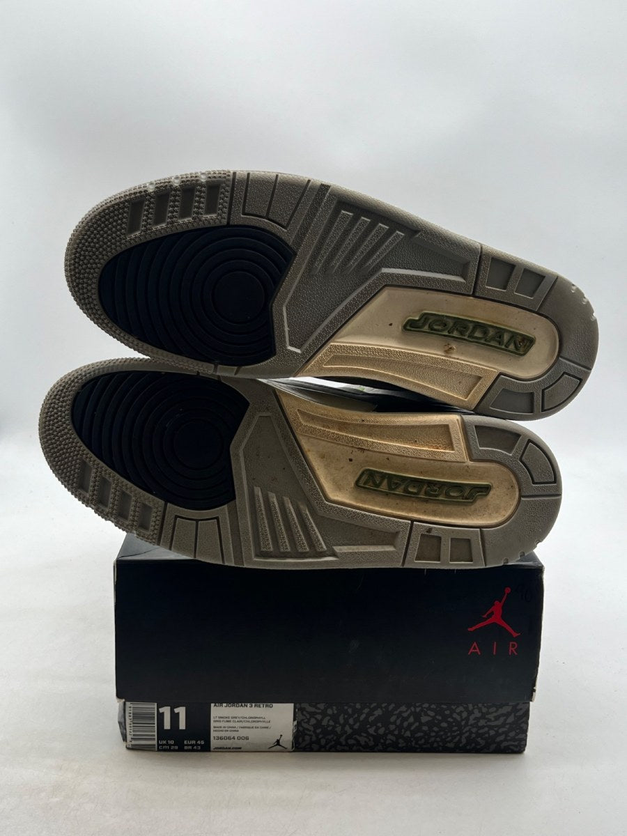 Jordan 3 Retro Chlorophyll 11 (Heavily Worn Pre-Owned)JordanLight Smoke Grey/Chlorophyll-Black-White - Image 8