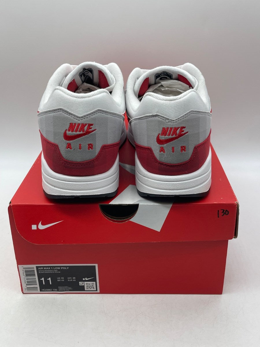 Nike Air Max 1 .SWOOSH Low Poly 11 (Moderately Worn Pre-Owned)NikeUniversity Red/White/Neutral Grey - Image 3