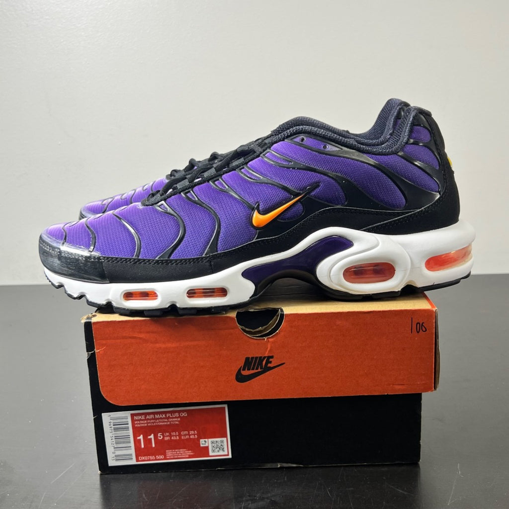 Nike Air Max Plus OG Voltage Purple (2024) 11.5 (Lightly Worn Pre-Owned)NikeVoltage Purple/Total Orange/Purple Agate - Image 3
