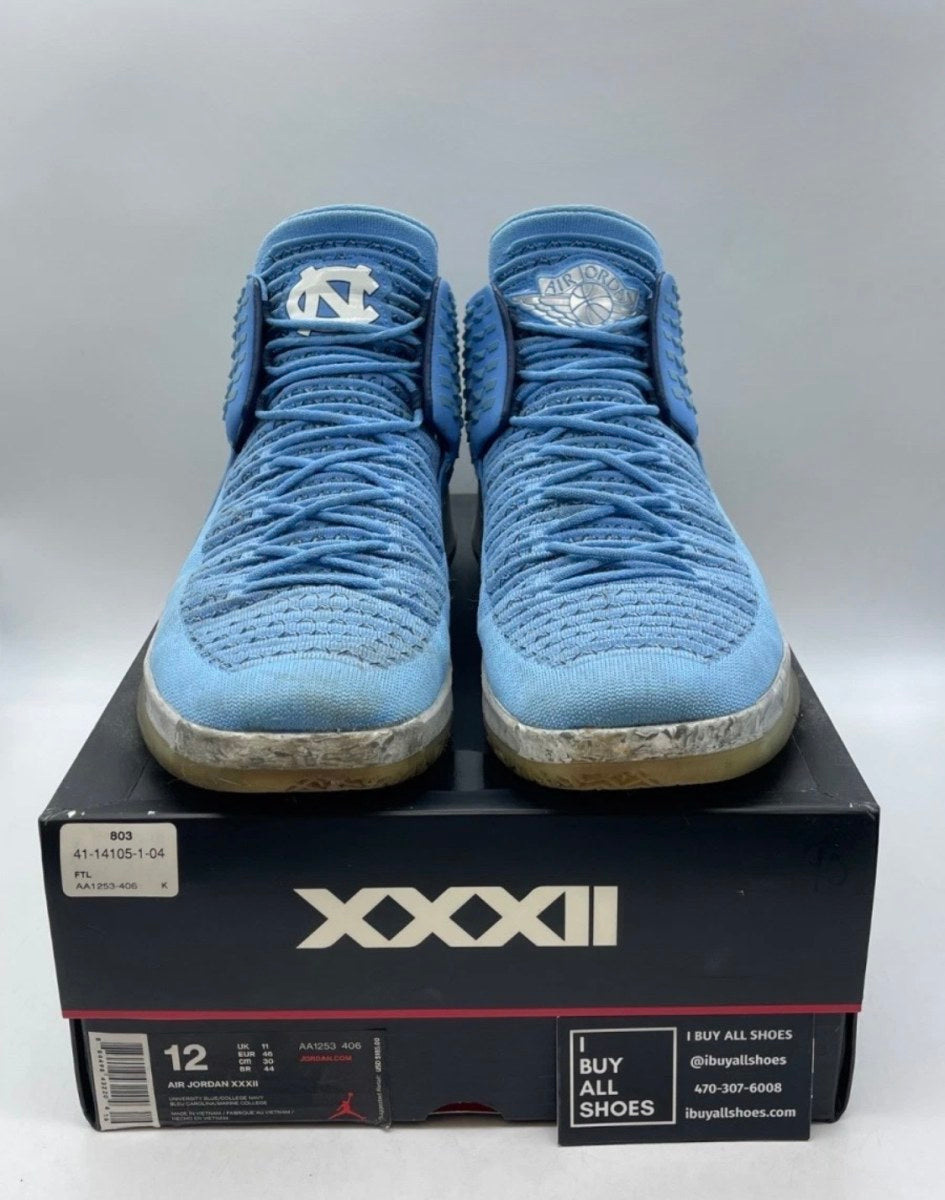 Jordan XXXII UNC 12 (Moderately Worn Pre-Owned)JordanUniversity Blue/College Navy - Image 2