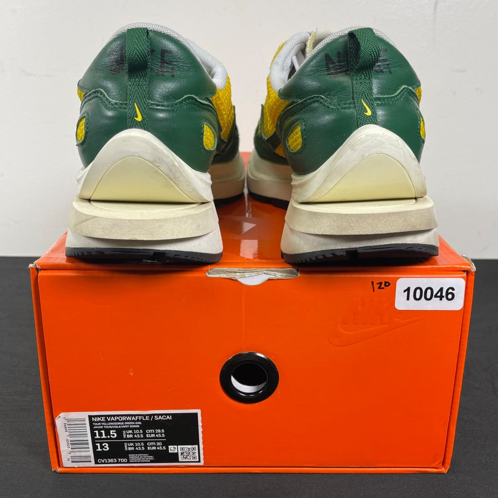 Nike Vaporwaffle sacai Tour Yellow Stadium Green 11.5 (Moderately Worn Pre-Owned)NikeTour Yellow/Stadium Green-Sail - Image 4