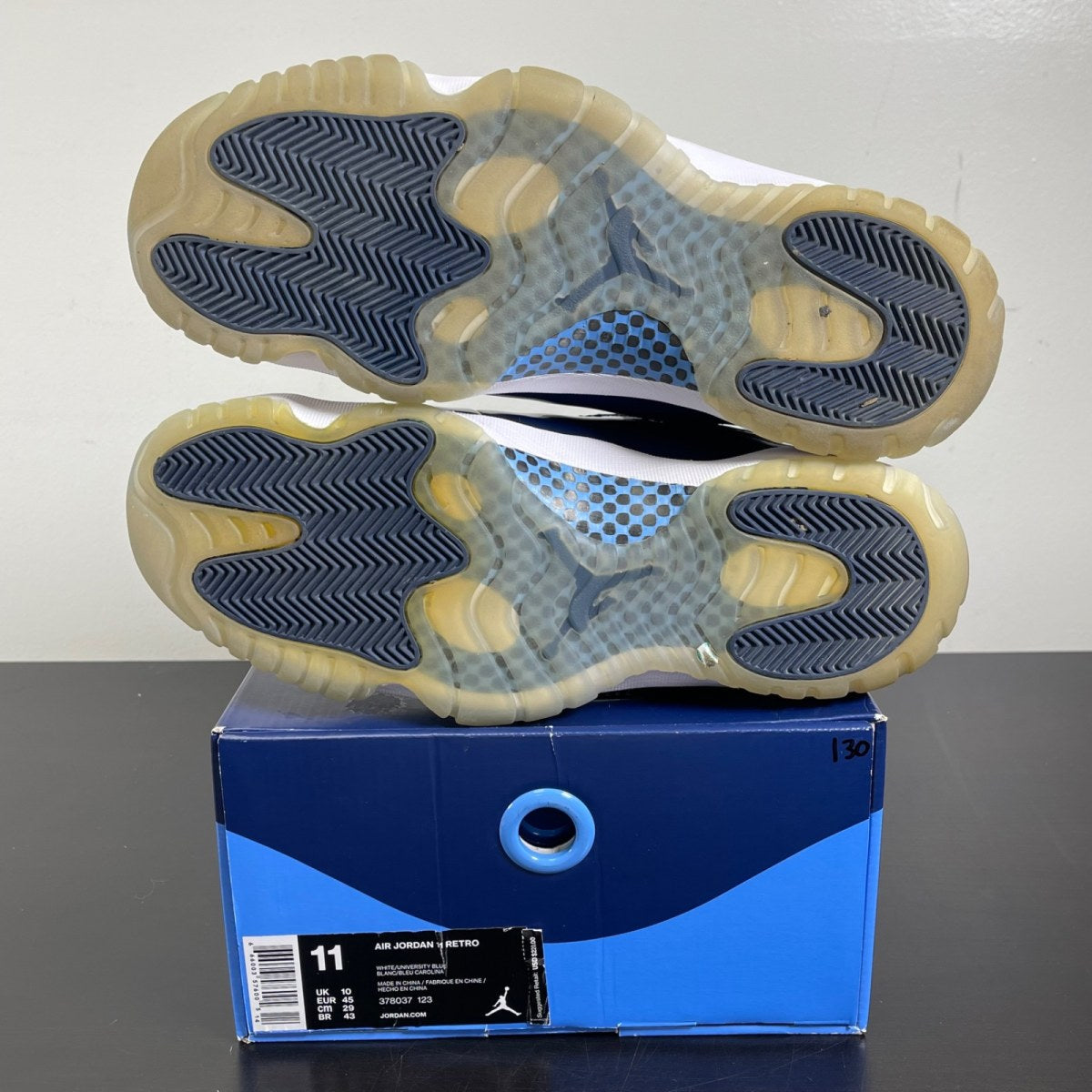 Jordan 11 Retro UNC Win Like 82 11 (Moderately Worn Pre-Owned)JordanWhite/University Blue-Midnight Navy - Image 5