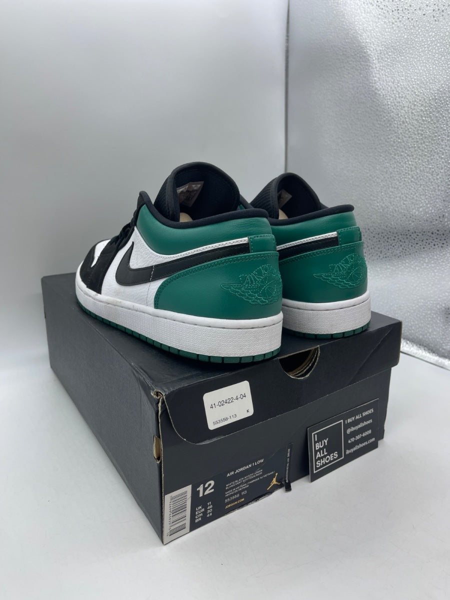 Jordan 1 Low White Black Mystic Green 12 (Moderately Worn Pre-Owned) - Image 4