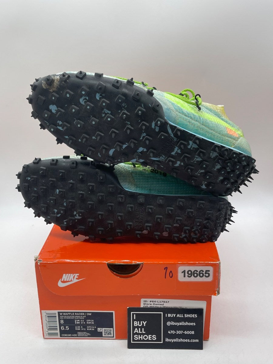 Nike Waffle Racer Off-White Vivid Sky (Women's) 8W (Moderately Worn Pre-Owned) - Image 7