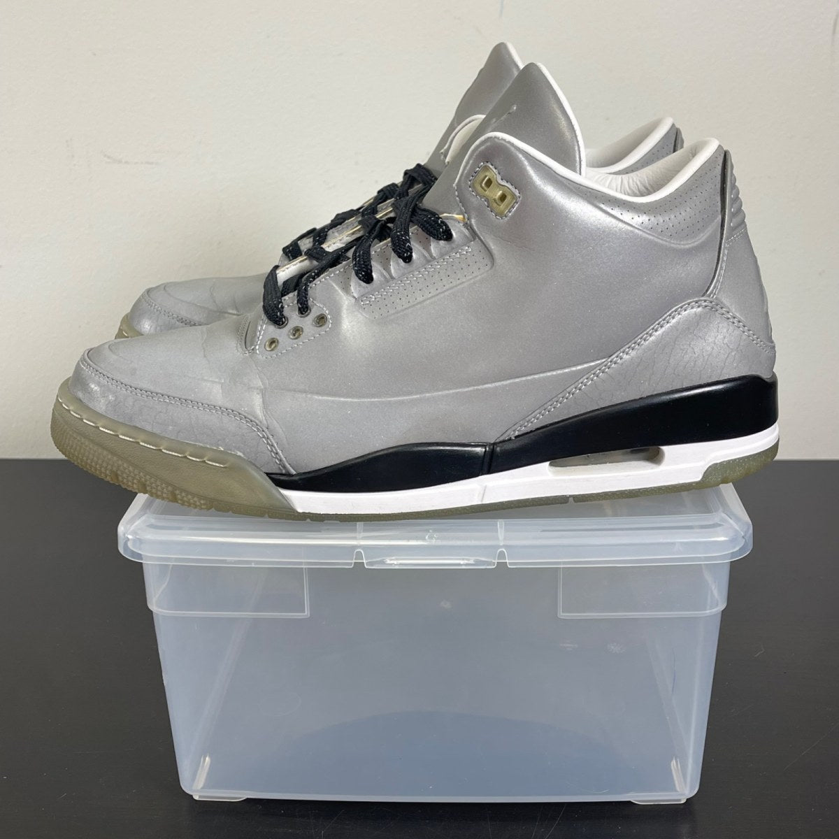 Jordan 3 Retro 5Lab3 Silver 11 (Moderately Worn Pre-Owned)JordanReflect Silver/Reflect Silver-Black-White - Image 3