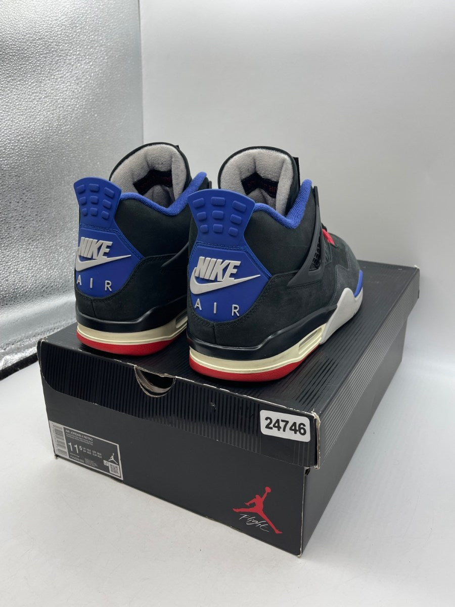 Jordan 4 Retro Rare Air (Gold Lettering) 11.5 (Moderately Worn Pre-Owned)JordanBlack/Fire Red/Deep Royal Blue/Dark Smoke Grey/Tech Grey - Image 5