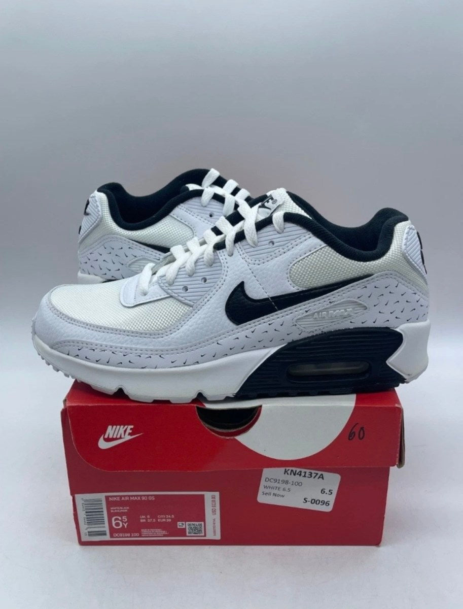 Nike Air Max 90 Swooshfetti (GS) 6Y (Lightly Worn Pre-Owned)NikeWhite/Black - Image 1