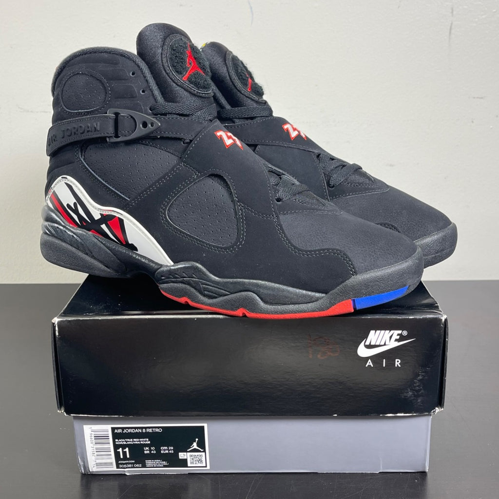 Jordan 8 Retro Playoffs (2023) 11 (Moderately Worn Pre-Owned)JordanBlack/True Red-White - Image 1