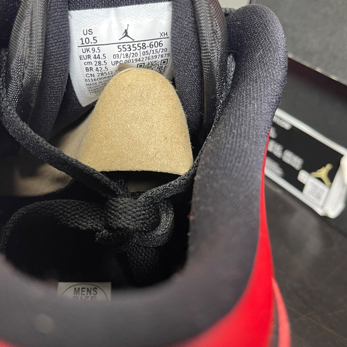 Jordan 1 Low Reverse Bred 10.5 (Moderately Worn Pre-Owned)JordanGym Red/Black-Gym Red-White - Image 6