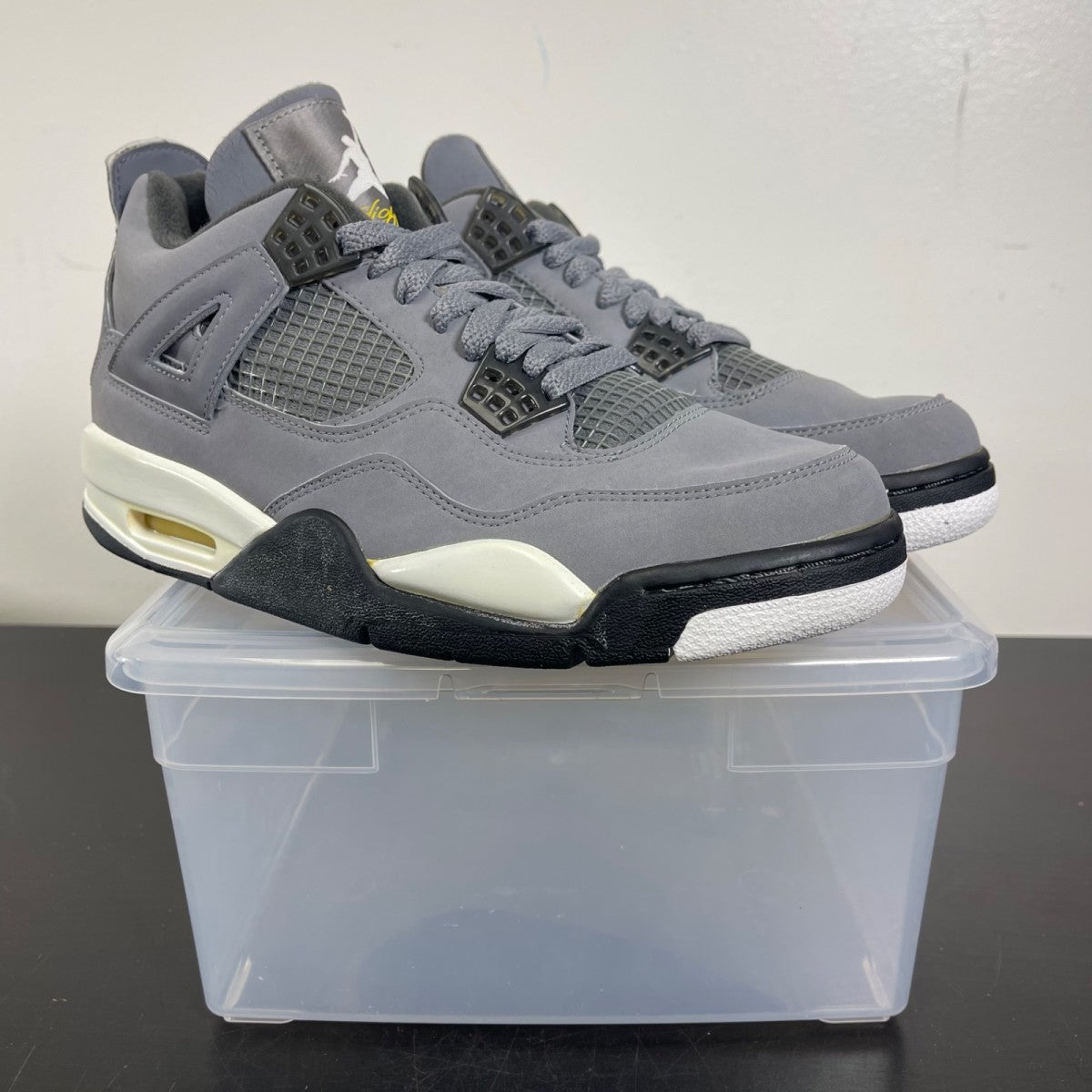 Jordan 4 Retro Cool Grey (2004) 7.5 (Heavily Worn Pre-Owned)JordanCool Grey/Chrome-Dark Charcoal-Varsity Maize - Image 1