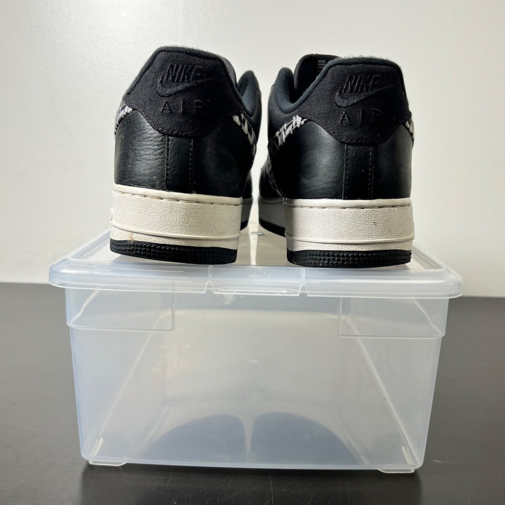 Nike Air Force 1 Low Black Pattern Swoosh 12 (Heavily Worn Pre-Owned)NikeBlack/White - Image 6
