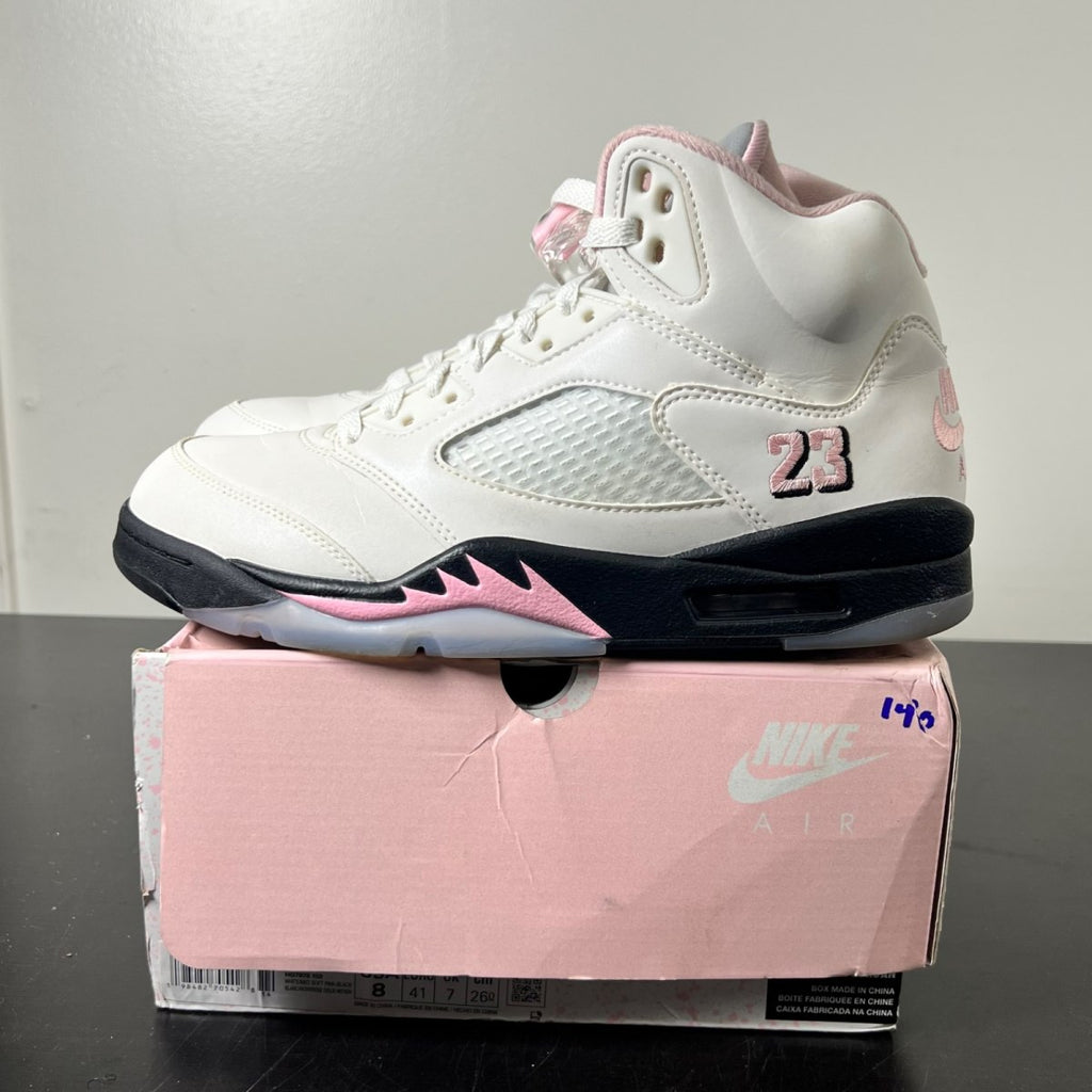 Jordan 5 Retro Medium Soft Pink 8 (Moderately Worn Pre-Owned)JordanWhite/Medium Soft Pink/Black - Image 3