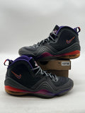Nike Penny V Phoenix Suns 9.5 (Lightly Worn Pre-Owned)NikeDark Grey/Black-Rave Pink-Court Purple - Image 1