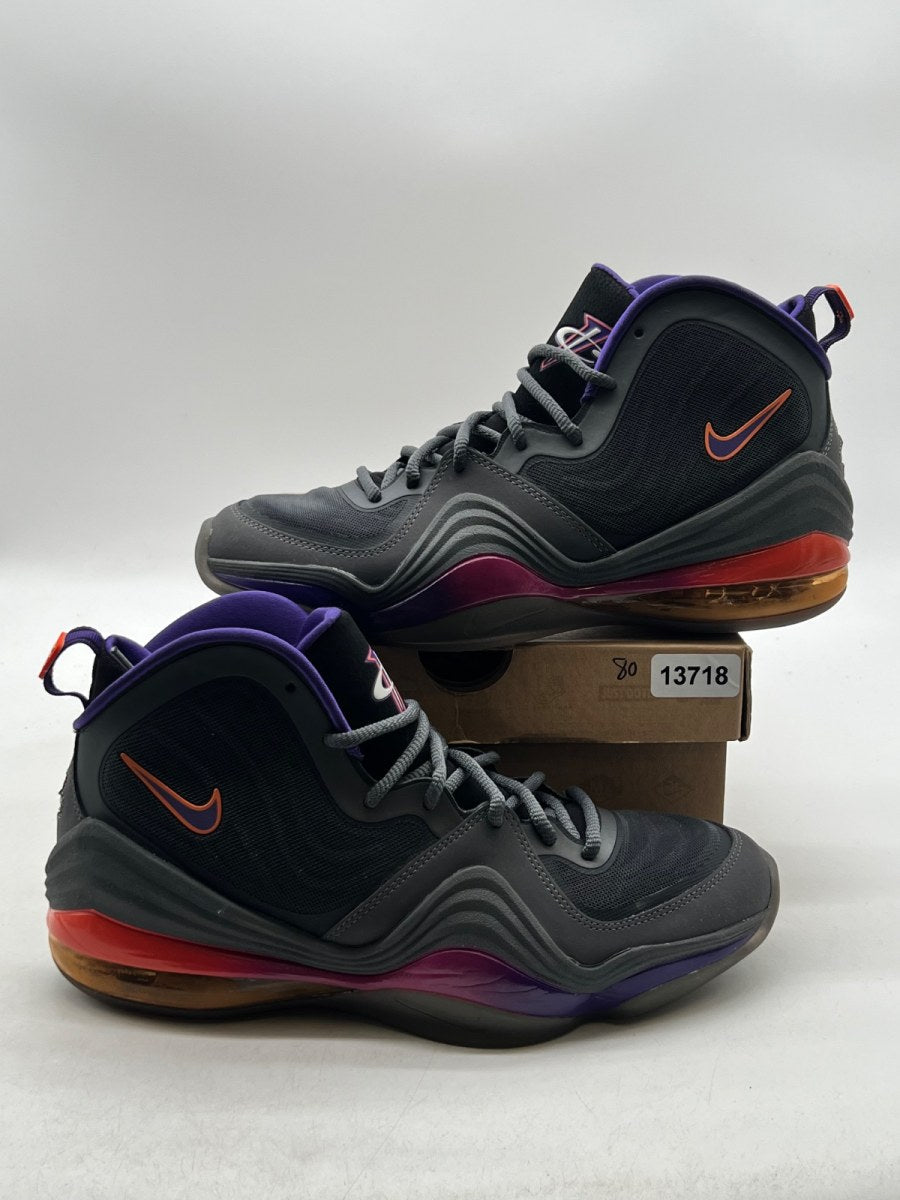 Nike Penny V Phoenix Suns 9.5 (Lightly Worn Pre-Owned)NikeDark Grey/Black-Rave Pink-Court Purple - Image 1