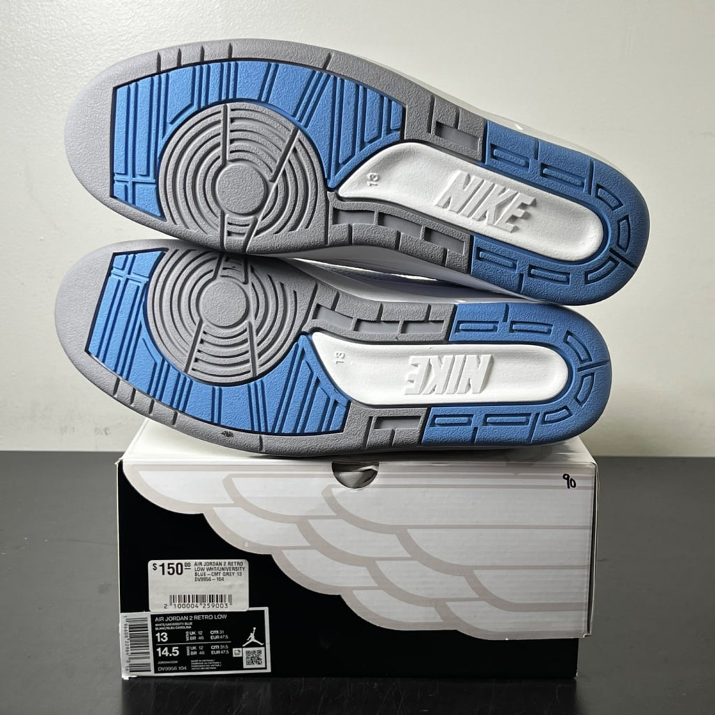 Jordan 2 Retro Low UNC 13 (Lightly Worn Pre-Owned)JordanWhite/University Blue-Cement Grey - Image 6