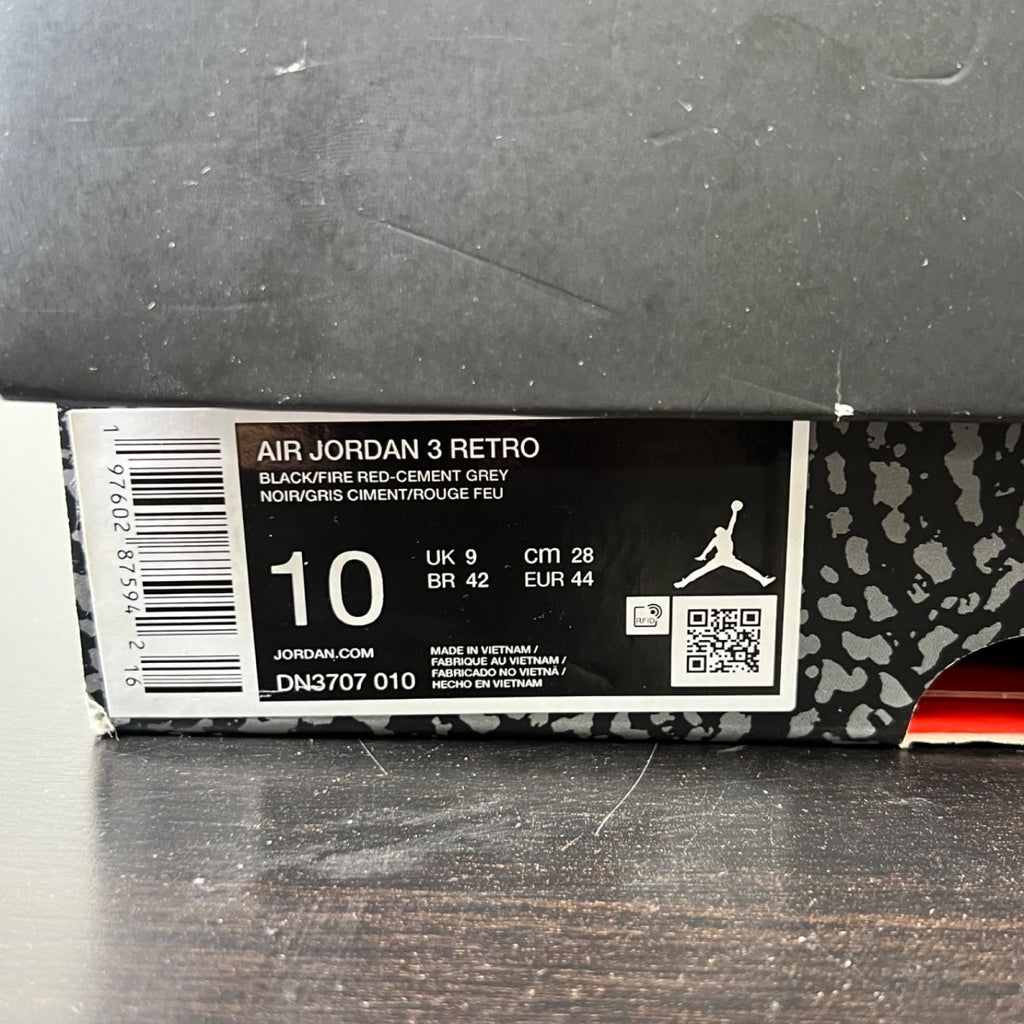 Jordan 3 Retro OG Black Cement (2024) (Size 10) - Image 6