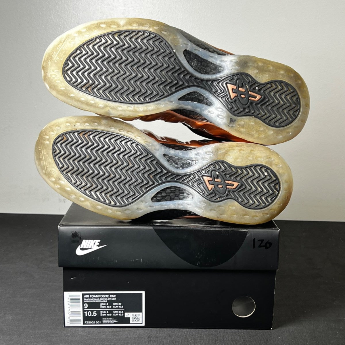 Nike Air Foamposite One Copper (2024) 9 (Lightly Worn Pre-Owned)NikeBlack/Metallic Copper/Off Noir - Image 6