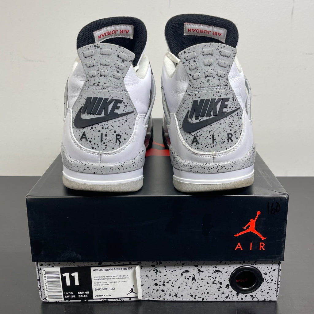 Jordan 4 Retro White Cement (2016) 11 (Moderately Worn Pre-Owned)JordanWhite/Fire Red-Black-Tech Grey - Image 4