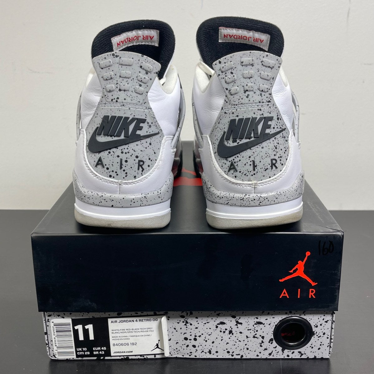 Jordan 4 Retro White Cement (2016) 11 (Moderately Worn Pre-Owned)JordanWhite/Fire Red-Black-Tech Grey - Image 4