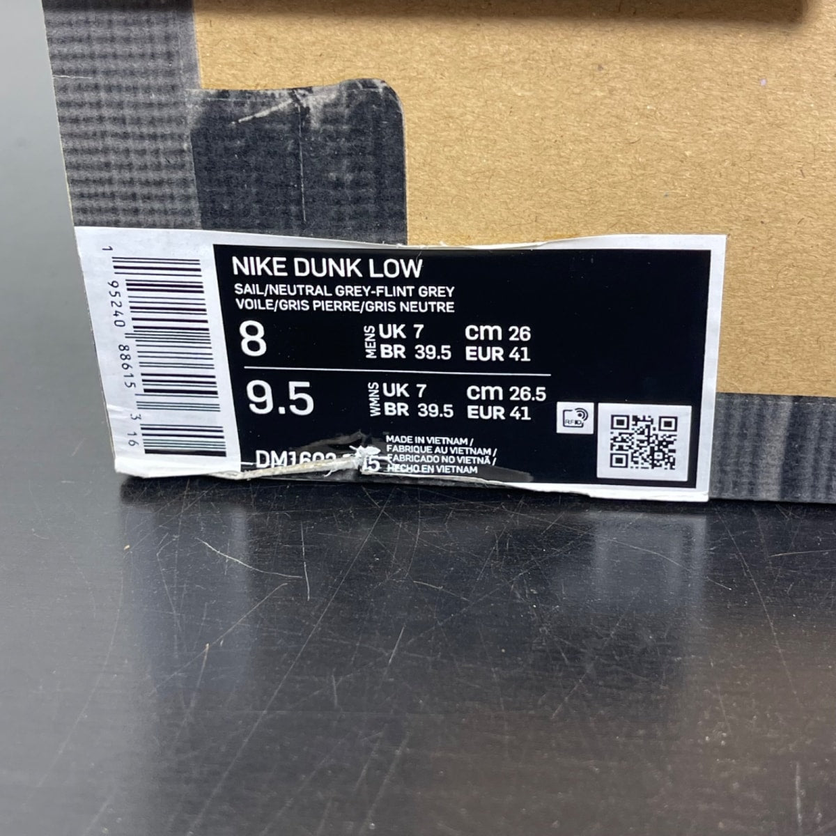 Nike Dunk Low Off-White Lot 41 8 (Moderately Worn Pre-Owned)NikeSail/Neutral Grey-Flint Grey - Image 7
