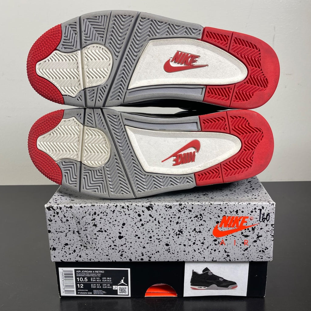 Jordan 4 Retro Bred Reimagined 10.5 (Moderately Worn Pre-Owned)JordanBlack/Cement Grey/Varsity Red/Summit White - Image 5