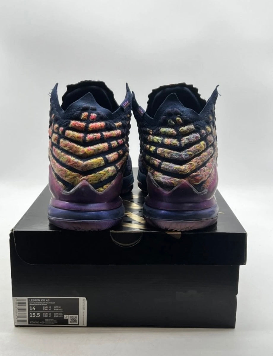 Nike LeBron 17 Monstars 14 (Lightly Worn Pre-Owned)NikeNavy Heather/Multi-Color-Black - Image 3