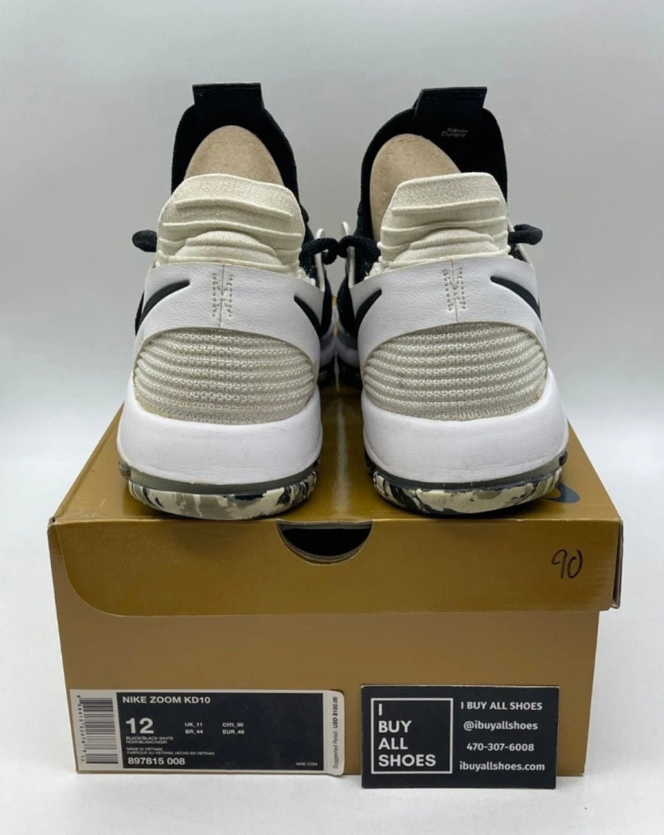 Nike KD 10 Black White 12 (Lightly Worn Pre-Owned)NikeBlack/Black-White - Image 3