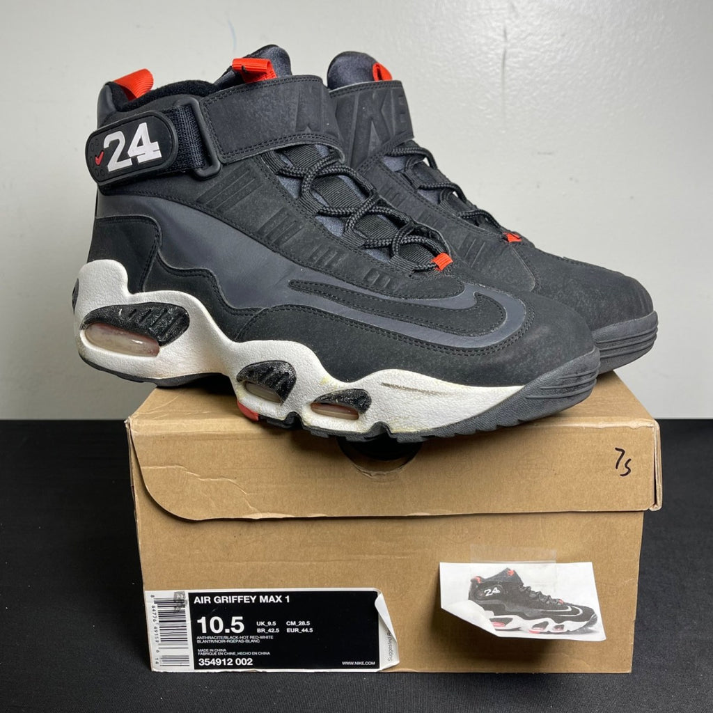 Nike Air Griffey Max 1 Anthracite Hot Red (Size 10.5) - aux