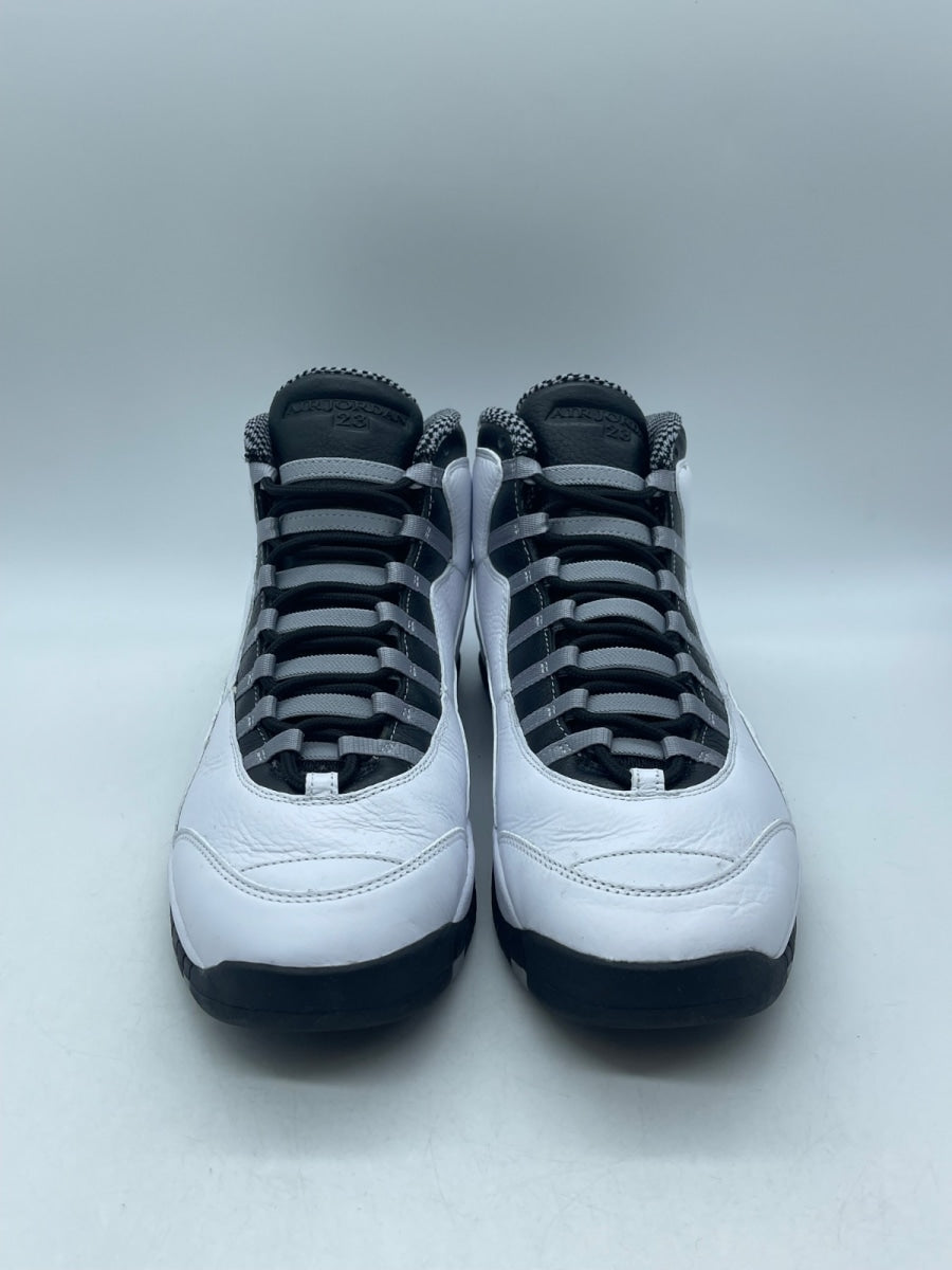 Jordan 10 Retro OG Steel (2025) 14 (Moderately Worn Pre-Owned)JordanWhite/Black-Light Steel Grey - Image 2