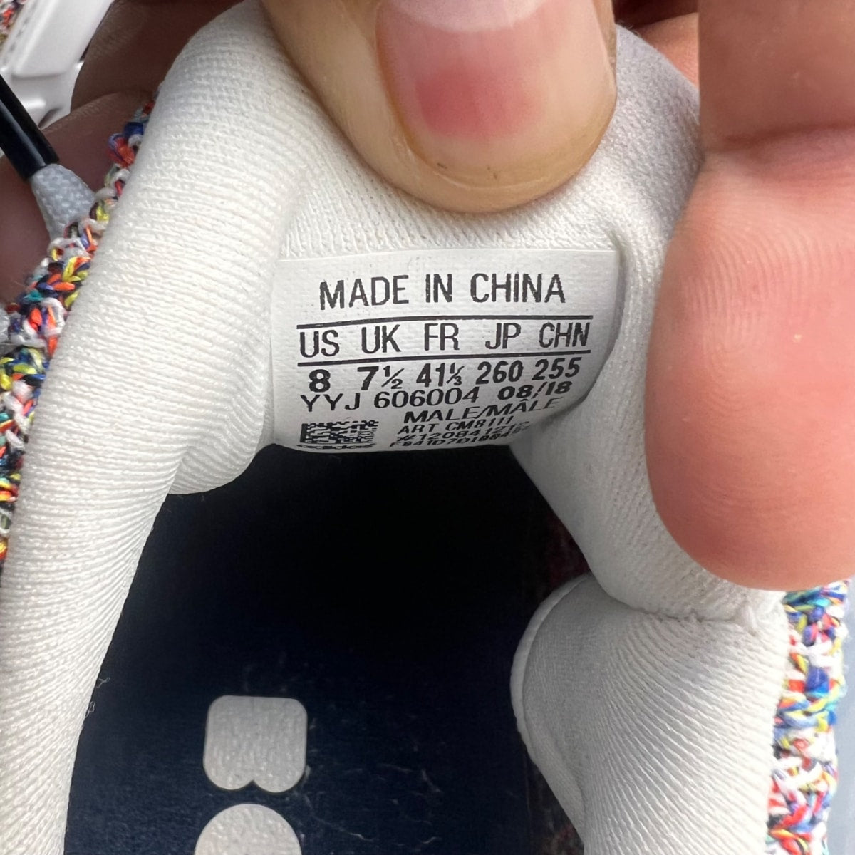 adidas Ultra Boost 4.0 White Multi-Color 8 (Lightly Worn Pre-Owned)adidasCloud White/Cloud White/Collegiate Navy - Image 6