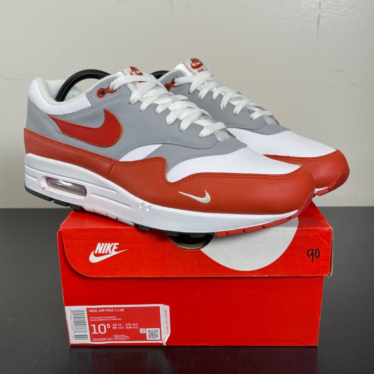 Nike Air Max 1 Martian Sunrise 10.5 (Moderately Worn Pre-Owned)NikeWhite/Martian Sunrise-Wolf Grey-Black - Image 1