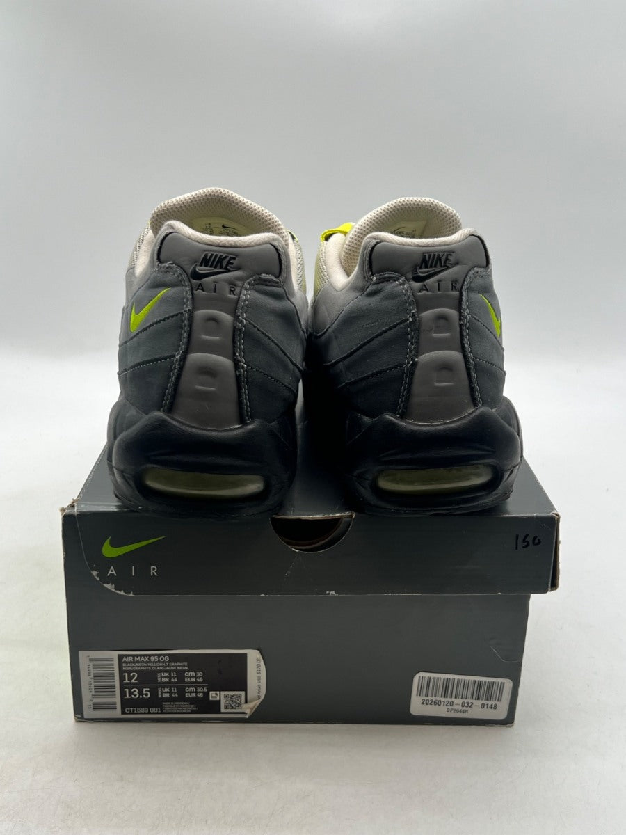 Nike Air Max 95 OG Neon (2020) 12 (Moderately Worn Pre-Owned)NikeBlack/Neon Yellow-Light Graphite - Image 3