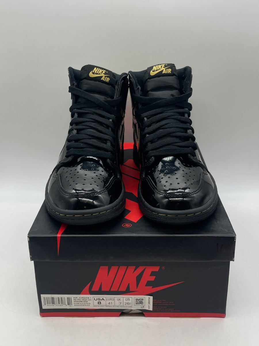 Jordan 1 Retro High Black Metallic Gold (2020) 8 (Moderately Worn Pre-Owned)JordanBlack/Black-Metallic Gold - Image 2