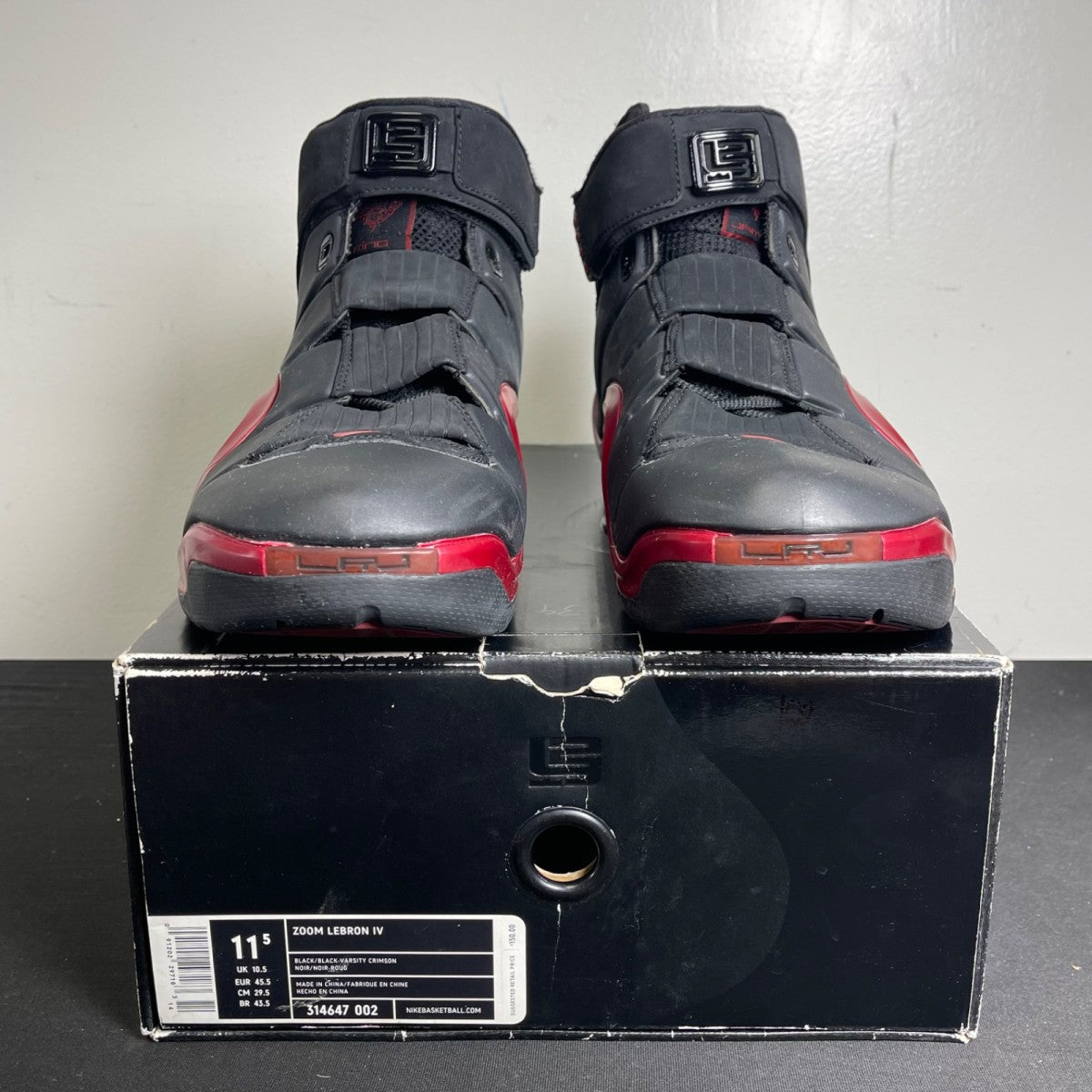 Nike LeBron 4 Black Crimson (Size 11.5) - Image 2
