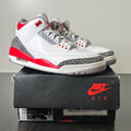 Jordan 3 Retro Fire Red (2022) 10.5 (Moderately Worn Pre-Owned)JordanWhite/Fire Red/Cement Grey/Black - Image 1