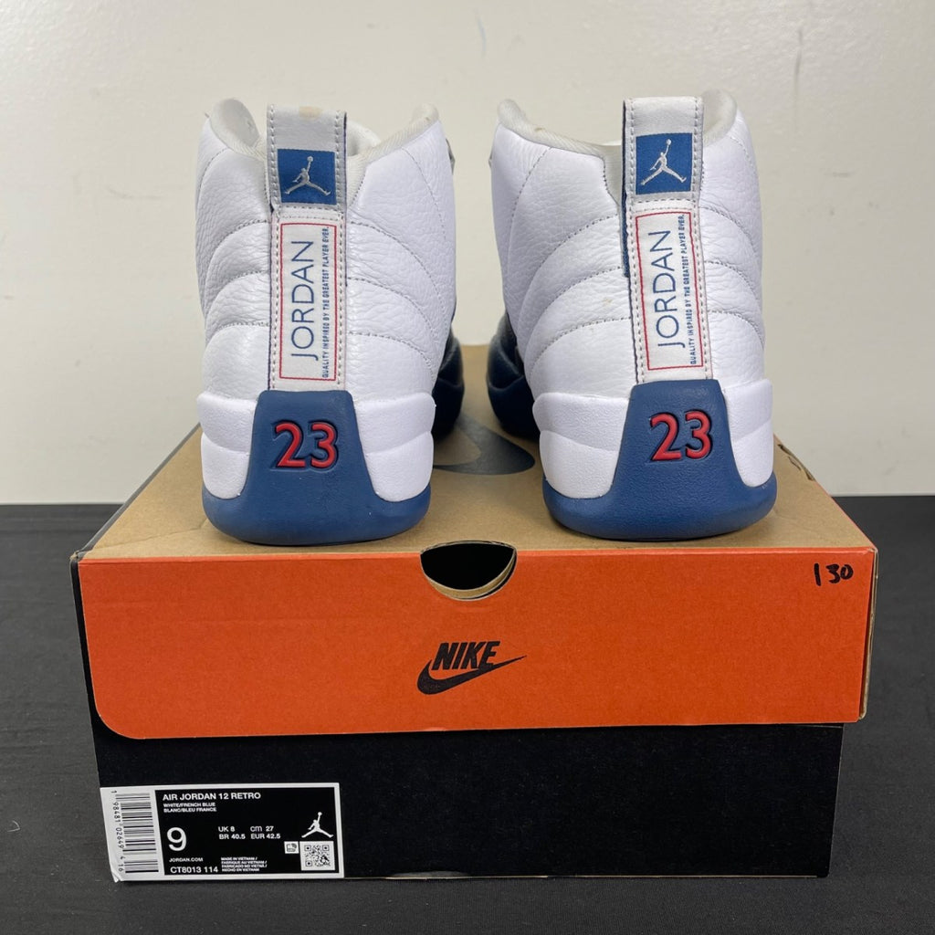 Jordan 12 Retro French Blue (2025) 9 (Moderately Worn Pre-Owned)JordanWhite/French Blue-Metallic Silver-Varsity Red - Image 4