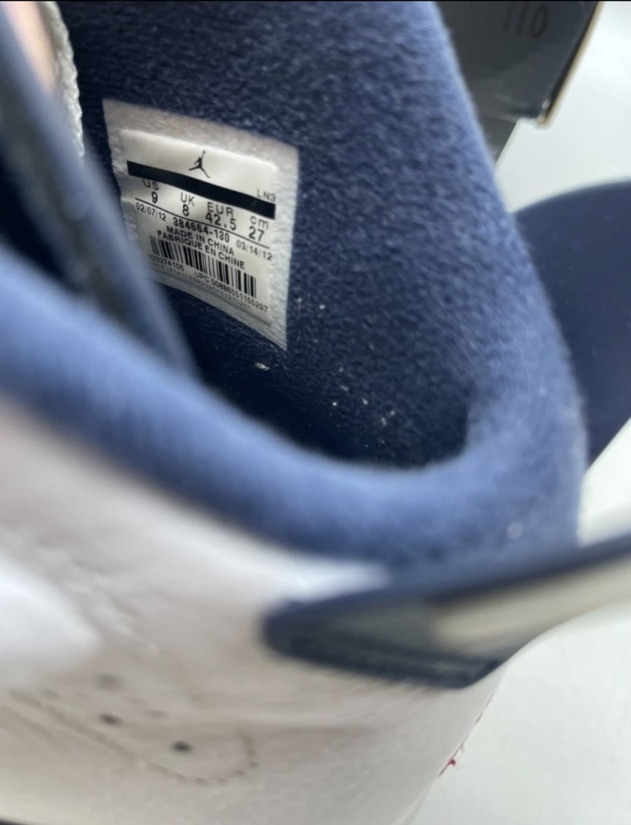 Jordan 6 Retro Olympic London (2012) 9 (Lightly Worn Pre-Owned)JordanWhite/Midnight Navy-Varsity Red - Image 8