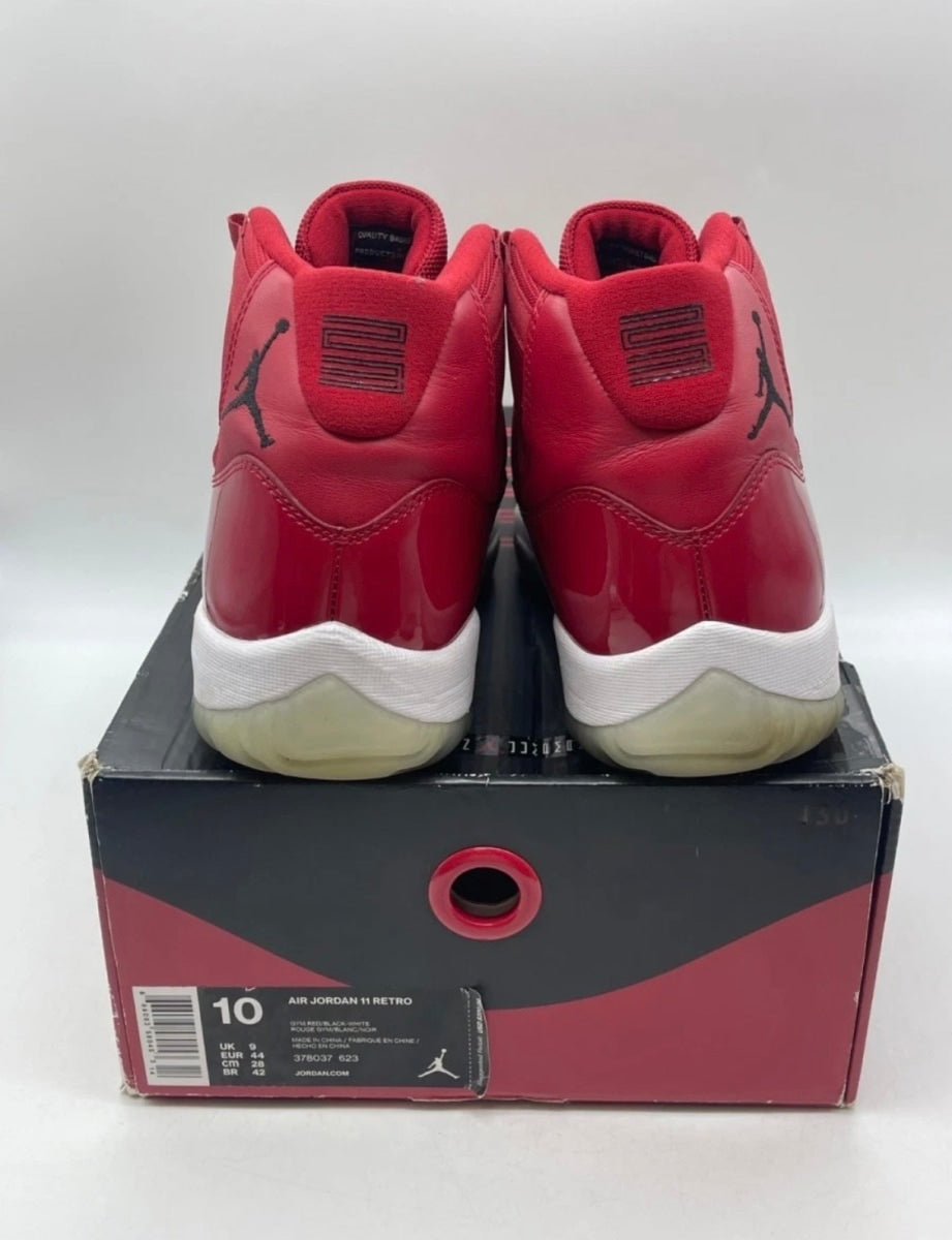 Jordan 11 Retro Win Like 96 10 (Moderately Worn Pre-Owned)JordanGym Red/Black-White - Image 3