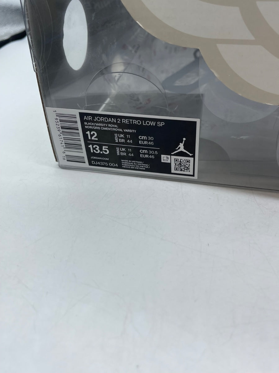Jordan 2 Retro Low SP Off-White Black Blue 12 (Moderately Worn Pre-Owned)JordanBlack/Blue-Grey - Image 9