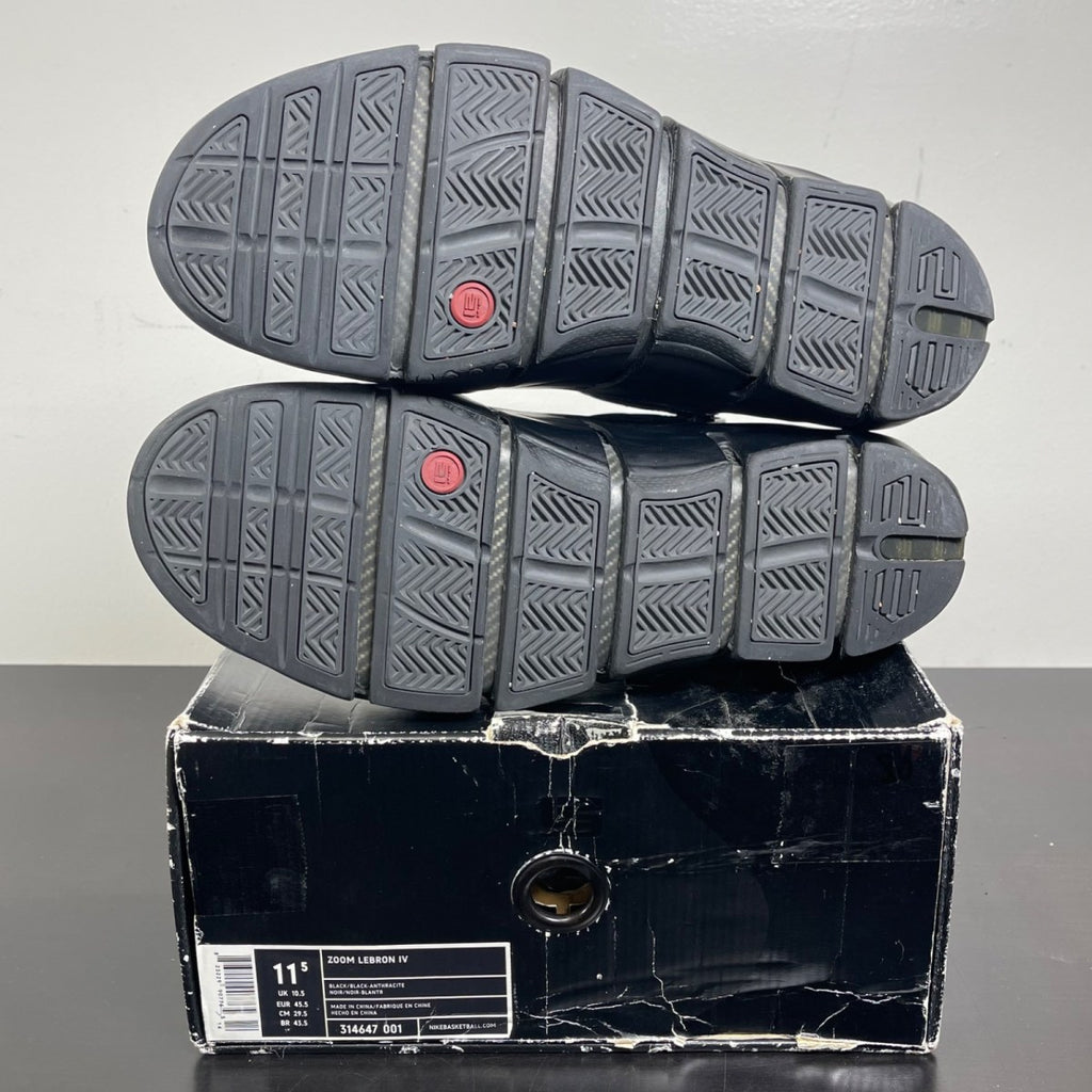 Nike LeBron 4 East Coast Blackout (2006) 11.5 (Moderately Worn Pre-Owned)NikeBlack/Black-Anthracite - Image 5
